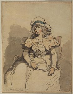 Young Lady, Seated — Thomas Rowlandson