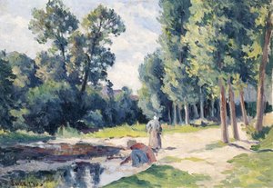 Washerwomen On The Banks Of The Cure — Maximilien Luce