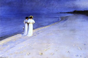 Summer Night On The South Beach At Skagen — Peder Severin Kroyer
