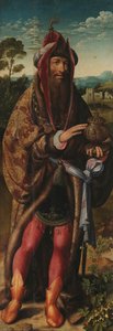 The Adoration Of The Magi - Left Wing — Joos Van Cleve