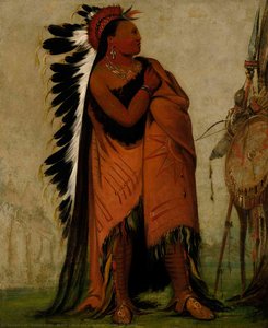 Eé Hee A Duck Cée A, He Who Ties His Hair Before — George Catlin