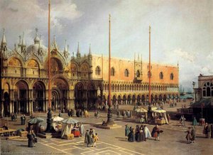 Widok Kościoła I Pałacu Doga Z Procuratie Vecchie — Canaletto