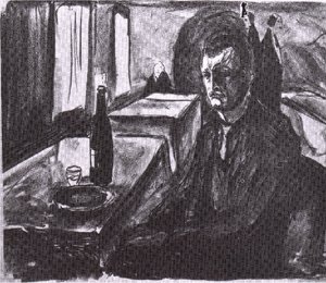 Autoportrait Avec Une Bouteille De Vin — Edvard Munch