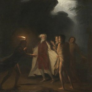 König Lear Im Sturm, Der Seine Gewänder Abreißt — George Romney