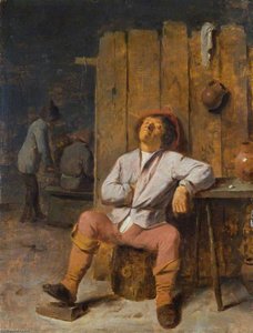 A Boor Asleep — Adriaen Brouwer