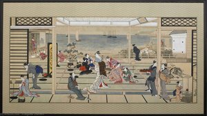 Moonlight Revelry At Dozo Sagami — Kitagawa Utamaro