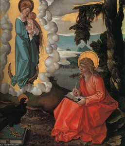 Grien Saint John on Patmos, tempera and oil on