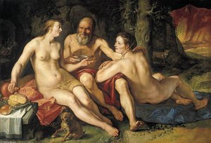 Lot And His Daughters — هندريك غولتزيوس