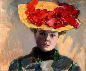 Jeune Fille Au Chapeau De Paille (femme Au Chapeau Rouge) — Pierre Bonnard