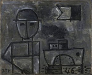 Grafismo Del Hombre Y Barco - (1946) — Joaquín Torres García