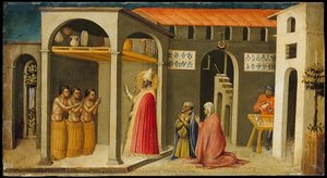 Saint Nicholas Resuscitating Three Youths — Bicci Di Lorenzo