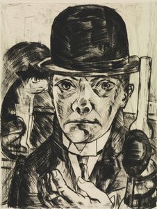 Self Portrait With A Bucket Hat — Max Beckmann