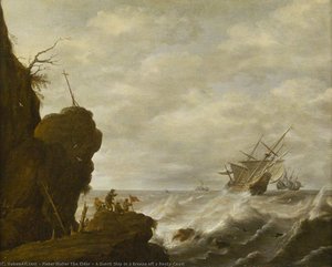 A Dutch Ship In A Breeze Off A Rocky Coast — Pieter The Elder Mulier