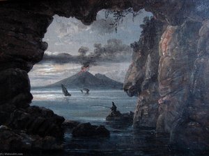 Gulf Of Naples Seen From A Cave — Johan Christian Claussen Dahl