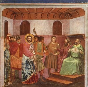 Scrovegni - [32] - Christ Before Caiaphas — Giotto Di Bondone