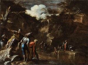 Thales Causing The River To Flow On Both Sides Of The Lydian Army — Salvator Rosa