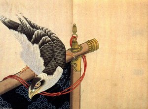 Žhawk Na Ceremoniálnom Stojaní — Hokusai
