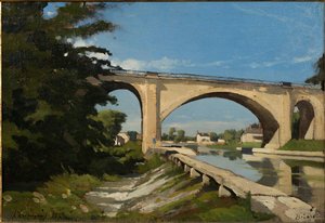 The Railroad Bridge At Briare — Henri-joseph Harpignies