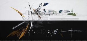 Orange Explosion On White, Multi-coloured On White, More Black Explosion, Orange Explosion On Black — Dame Zaha Mohammad Hadid