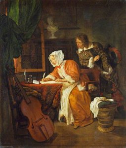 Die Überraschte Briefschreiberin — Gabriel Metsu