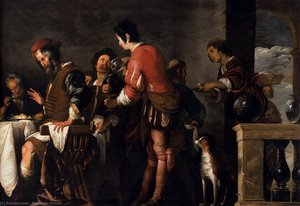 Banquet At The House Of Simon (detail) — Bernardo Strozzi