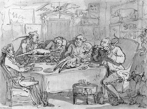 The Fish Dinner — Thomas Rowlandson