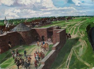 Reconstructed View Of The Tower Of London, Byward Entrance And Lion Tower, 1540s — Ivan Lapper