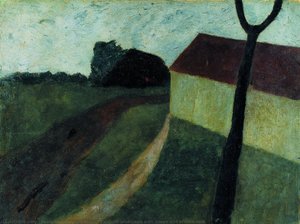 Twilight Landscape With House And Branch Fork — Paula Modersohn-becker