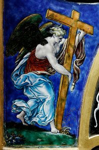 Angel With The Cross And St Veronica's Veil, Detail Of An Altarpiece With The Resurrection, Limoges Artwork. — Léonard Limosin