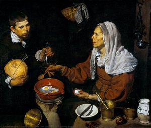 Una Anciana Cocinando Huevos — Diego Rodríguez De Silva Y Velázquez