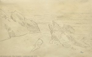 Landschaft Mit Felsen — Eugène Henri Paul Gauguin