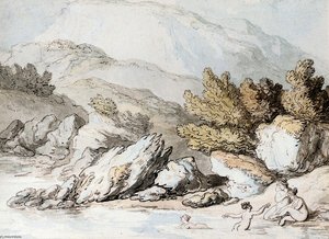 Nymphs Bathing — Thomas Rowlandson