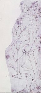 Left Profile Of A Male Figure, With Cloth Arranged In Soft Folds — Camillo Procaccini