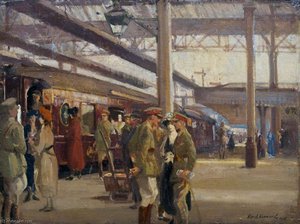 First Study For 'the Staff Train At Charing Cross Station' — Alfred Robert Hayward