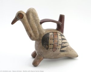Bottle With Nasca Heron Shape — Nasca Artisan