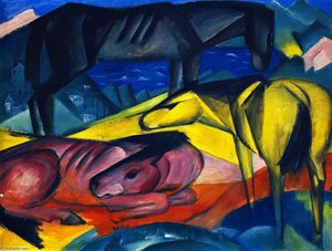 Tre Cavalli Ii — Franz Marc