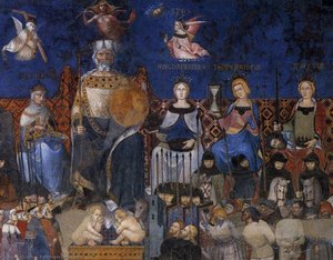 Allegory Of The Good Government (detail) — Ambrogio Lorenzetti