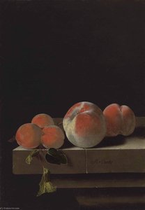 English Peaches And Apricots On A Stone Ledge Nederlands Perziken En Abrikozen Op Een Stenen Richel — After Adriaen Coorte