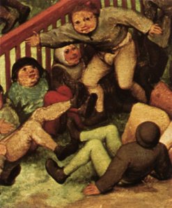 Vaikų Žaidimai (detalė) (8) — Pieteris Bruegelis Vyresnis