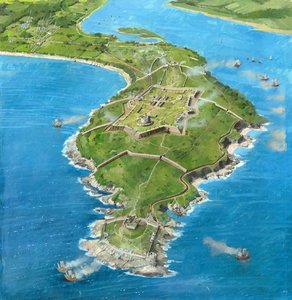 Aerial Reconstruction Drawing, Pendennis Castle — Ivan Lapper
