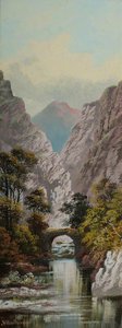 Gorge With A Bridge — Alfred Worthington
