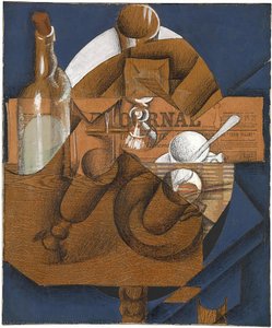 Taza, Vasos Y Botella (le Journal) — Juan Gris