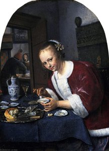 Girl Eating Oysters — Jan Havickszoon Steen