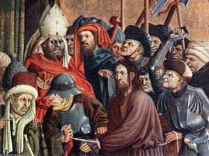 Christus Before Pilate (detail) — Hans Multscher
