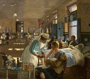 The First Wounded, London Hospital, August 1914 — Sir John Lavery
