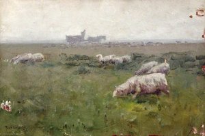 Landscape With Grazing Sheep — Frank Richards