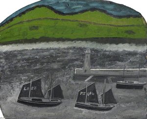 Pz Sailing Boats By A Jetty — 알프레드 월리스