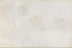Die Göttliche Komödie, Purgatorio Xvii: Aufstieg Zum Vierten Ring Des Purpurtorium – Vergil Erklärt Purgatorium An Dante — Sandro Botticelli