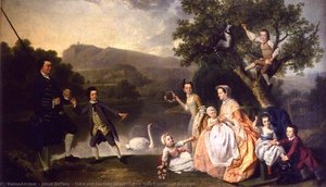 Duke And Duchess Of Atholl With Their Children At Dunkeld — Johann Zoffany