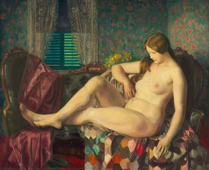 Nude With Hexagonal Quilt — George Wesley Bellows